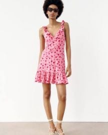 Zara Floral Linen Dress at Zara