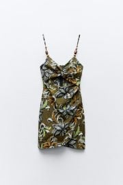 Zara Floral Mesh Mini Dress at Zara