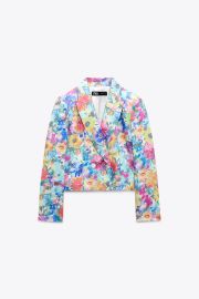 Zara Floral Print Blazer at Zara