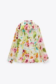 Zara Floral Satin Effect Blouse at Zara