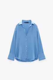 Zara Flowy Satin Effect Shirt at Zara