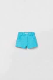 Zara Frayed Textured Bermuda Shorts at Zara