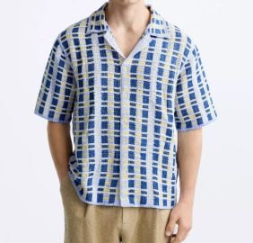 Zara Geometric Crochet Shirt at eBay