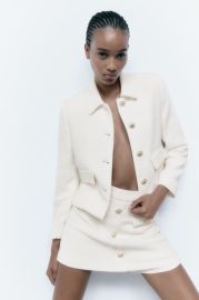 Zara Gold Button Cropped Blazer at Zara