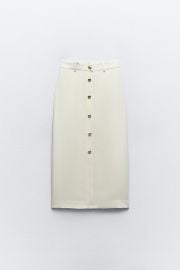 Zara Gold Button Midi Skirt at Zara