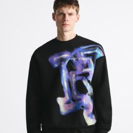 Zara Graffiti Print Sweater at Zara