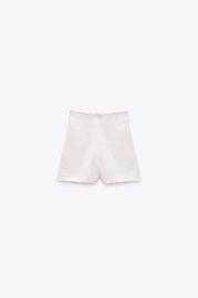 Zara High Rise Structured Shorts in White at Zara