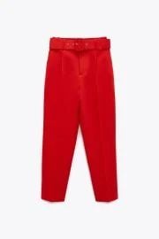 Zara High Waisted Belted Pants at Zara