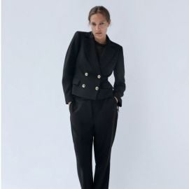 Zara Jackets amp Coats Zara Buttoned Cropped Blazer Poshmark at Poshmark