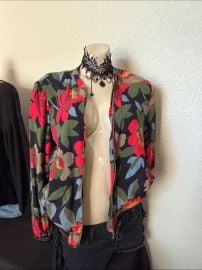 Zara Jackets amp Coats Zara Floral Bomber Jacket In Black Red Green Poshmark at Poshmark