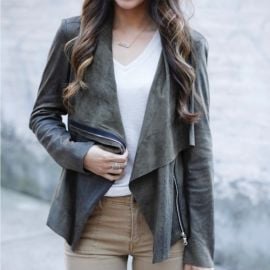 Zara Jackets amp Coats Zara Olive Asymmetrical Suede Effect Jacket Poshmark at Poshmark