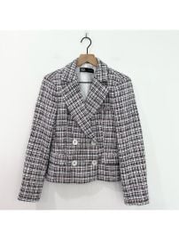 Zara Jackets amp Coats Zara Textured Double Tweed Breasted Blazer Classic Preppy Large Poshmark at Poshmark