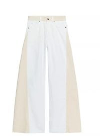 Zara Jeans Zara Wide Leg Twotone Jeans White And Cream Poshmark at Poshmark