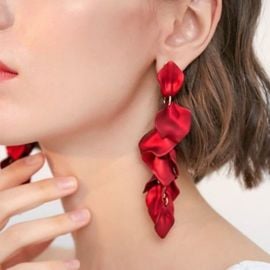 Zara Jewelry Zaras Frosted Red Petal Drop Earrings Poshmark at Poshmark