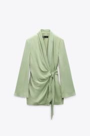 Zara Knotted Satin Effect Blazer and Pants at Zara