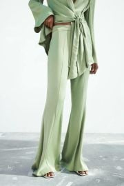 Zara Knotted Satin Effect Blazer and Pants at Zara