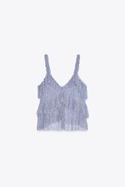 Zara Lace Ruffle Top at Zara
