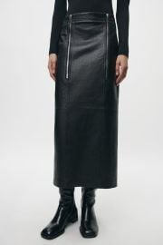 Zara Leather Skirt with Zips at Zara