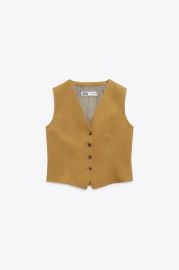 Zara Linen Blend Waistcoat and Skirt at Zara