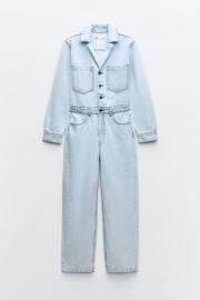 Zara Long Sleeve Deni Jumpsuit at Zara