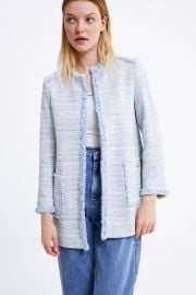 Zara Long Tweed Blazer at Zara