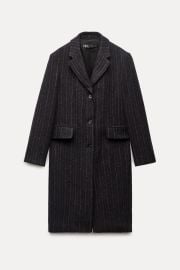 Zara Manteco Wool Striped Coat at Zara