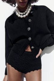 Zara Metal Button Knit Cardigan at Zara