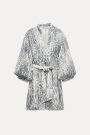 Zara Metallic Thread Animal Print Dress at Zara