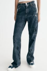 Zara Mid Rise Baggy Wide Leg Jeans at Zara