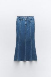 Zara Mid Waist Z1975 Denim Midi Skirt at Zara