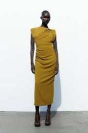 Zara Midi Dress with Golden Applique at Zara