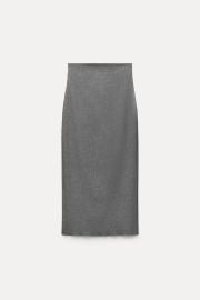 Zara Midi Pencil Skirt in Gray at Zara