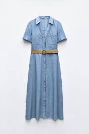 Zara Midi Shirt Dress with Belt at Zara