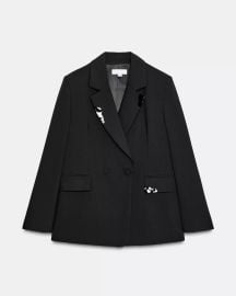 Zara Oversized Blazer with Lapel Applique at Zara