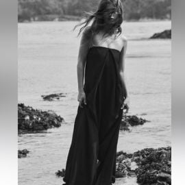 Zara Pants amp Jumpsuits Zara Black Strapless Linen Blend Jumpsuit Wide Leg S Poshmark at Poshmark