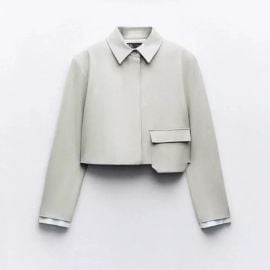 Zara Patch Pocket Cropped Blazer at Zara