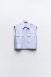 Zara Patch Pocket Cropped Shirt at Zara