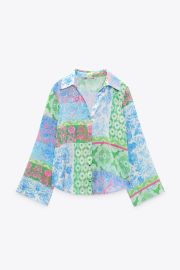 Zara Patchwork Printed Shirt at Zara