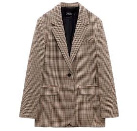 Zara Plaid Check Blazer at Zara