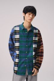 Zara Plaid Patchwork Shirt at Zara