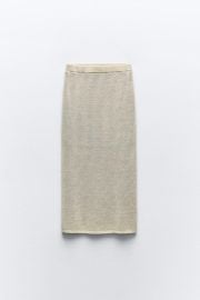 Zara Plain Knit Midi Pencil Skirt at Zara