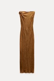 Zara Pleated 100 Linen Dress at Zara