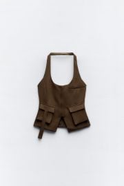 Zara Pocket Halter Top at Zara