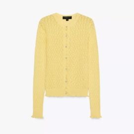 Zara Pointelle Knit Ruffle Cardigan at Zara