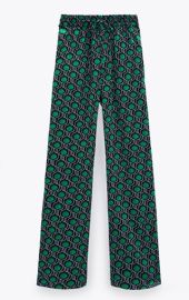 Zara Print Pyjama Style Trousers at Zara