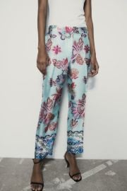 Zara Printed Ankle Pants at Zara