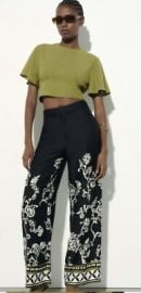 Zara Printed Boho High Waist Wide Leg Pants NWT Size M New eBay at eBay