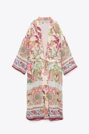 Zara Printed Kimono with Belt at Zara