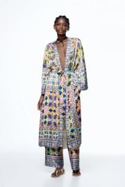 Zara Printed Kimono with Belt at Zara