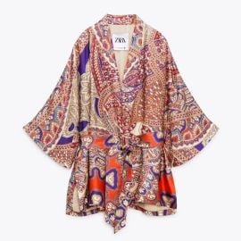 Zara Printed Kimono with Belt at Zara